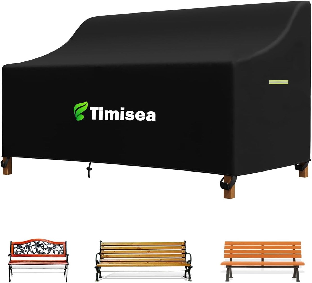 Tuinstoel Bescherming, 135 x 67 x 65/91 cm, Waterdicht, UV-Bestendig, Zware Kwaliteit Oxford Stof, Met Trekkoord en 4 Gespen, Ideaal voor 2-Zits Tuinbank