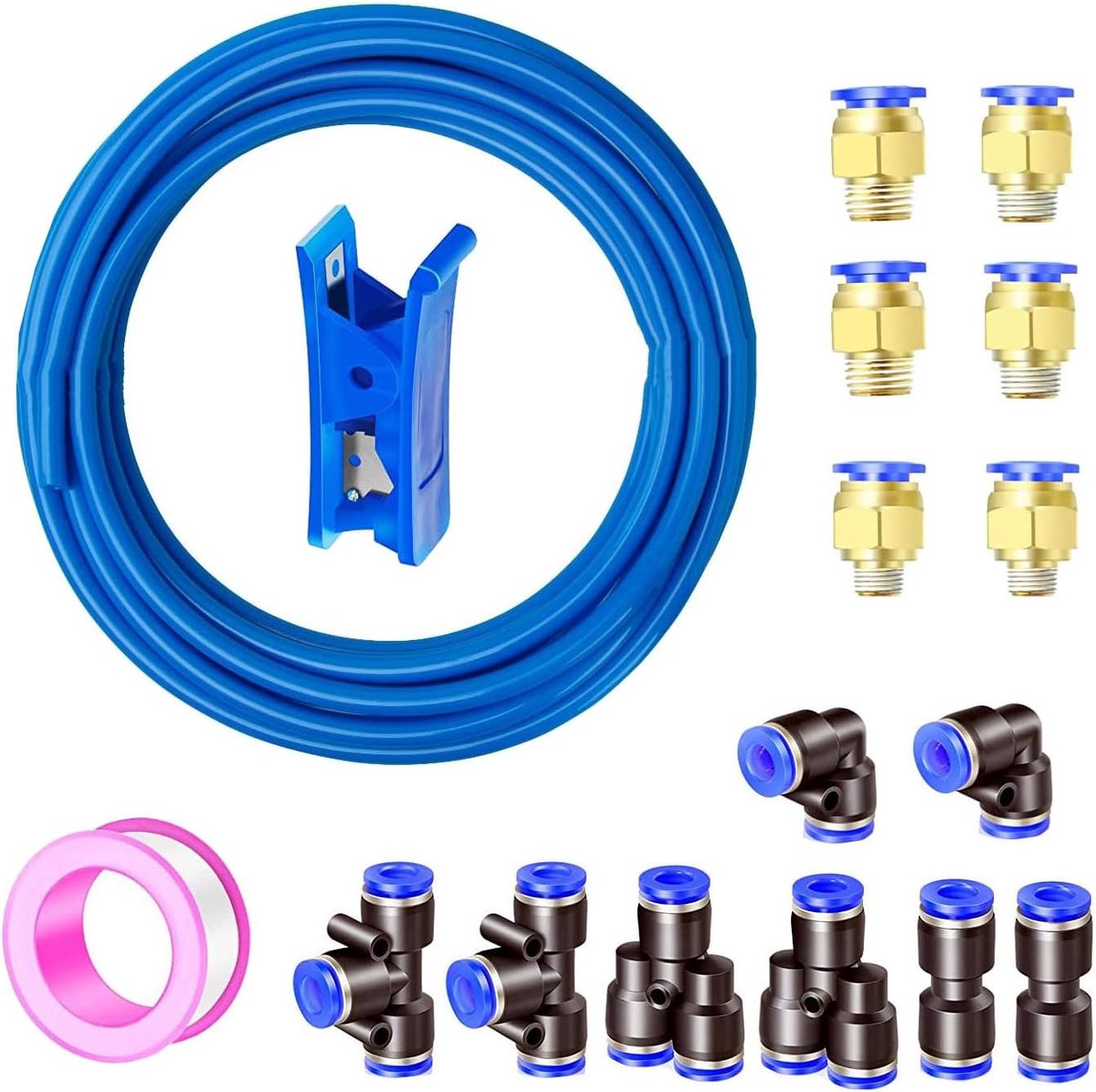 Pneumatische slang 10 mm - polyurethaanslang blauw - flexibele luchtslang - ideaal voor DIY luchtsystemen - ShopVlot