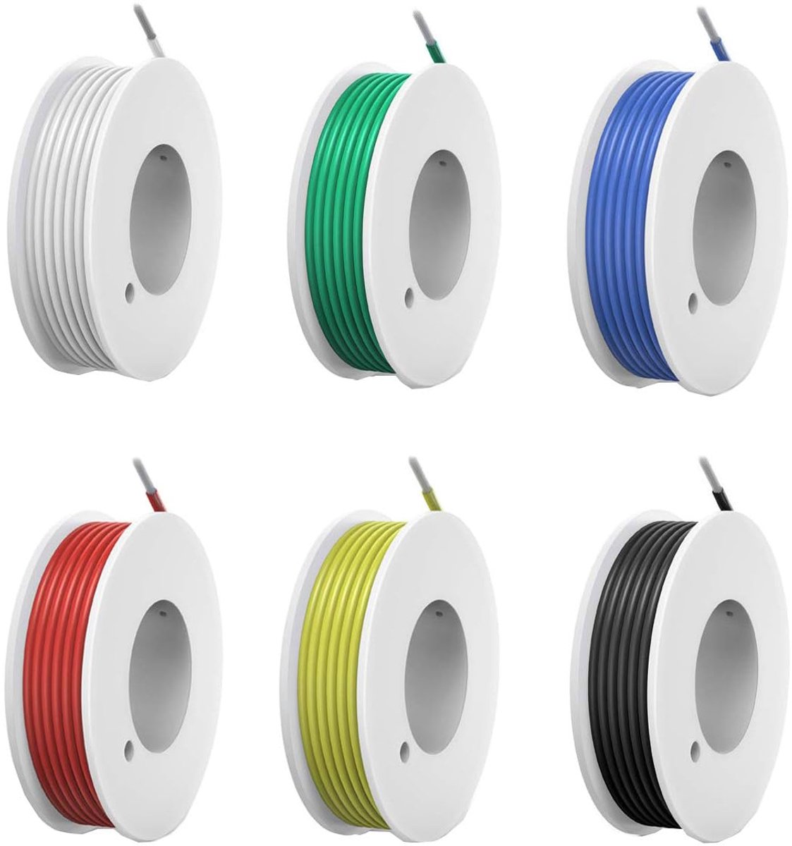 Silicone elektronicawire 1.3mm² - 17AWG tinned copper - 6 kleuren, 18m - flexibel en waterdicht - ShopVlot