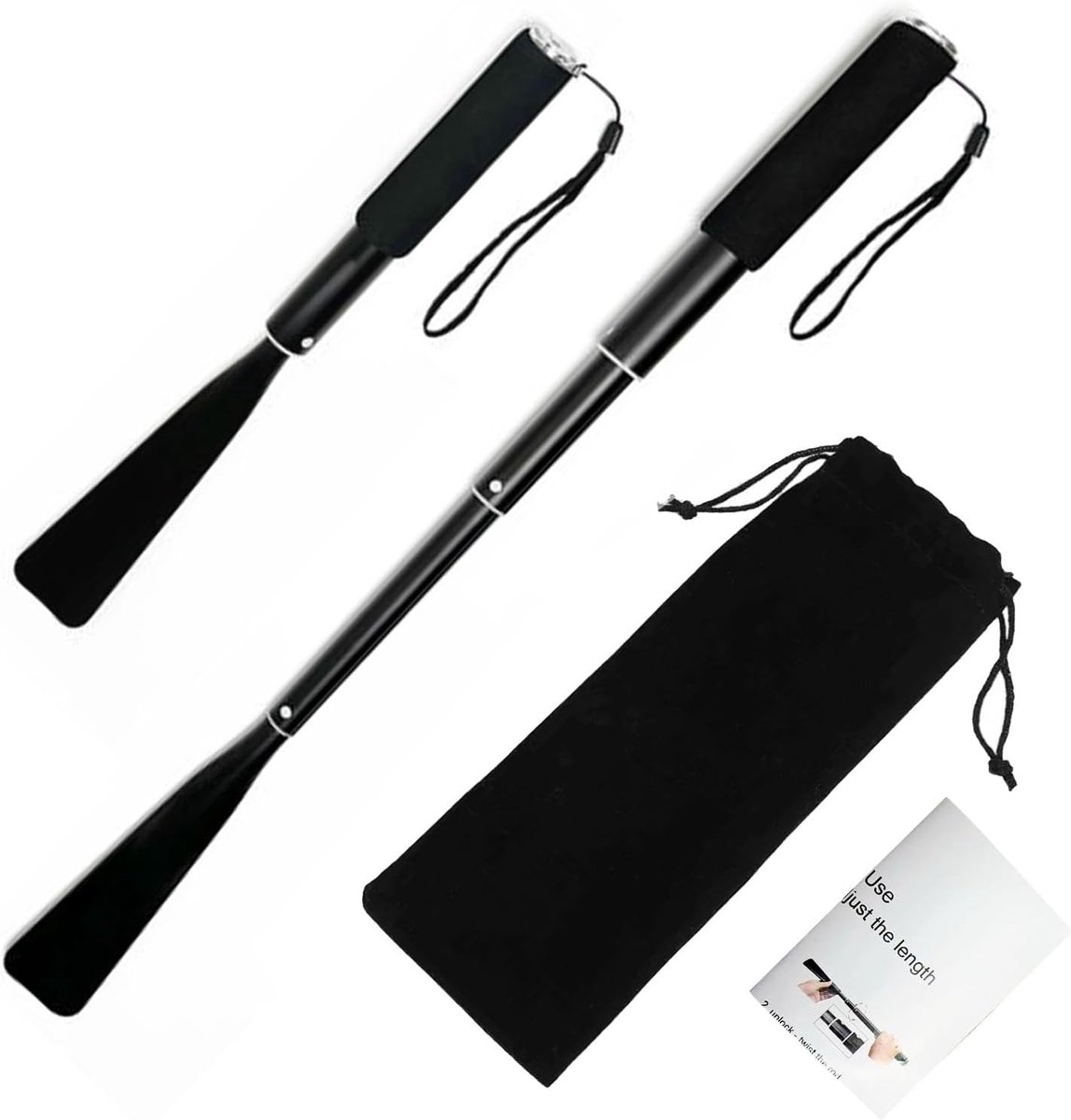 Schoenlepel met lange handgreep 34-85cm - aluminiumlegering - telescopisch - ideaal voor senioren en kinderen - ShopVlot