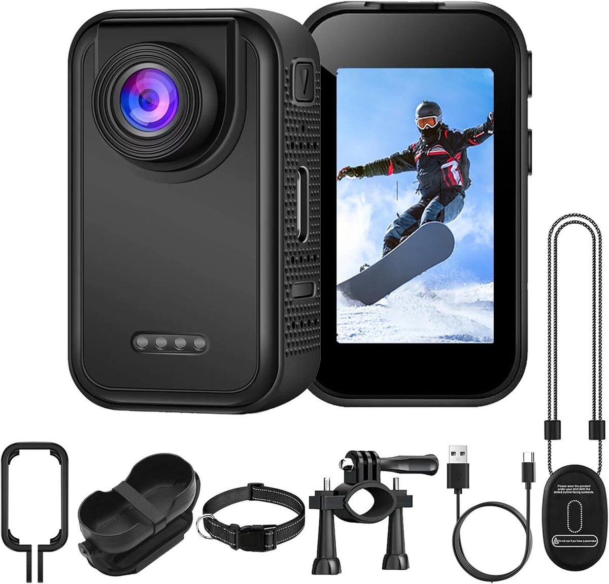 Actiecamera 1080P - 130 graden magnetisch - Mini videocamera met 1.47 inch display - Perfect voor outdoor avonturen - ShopVlot