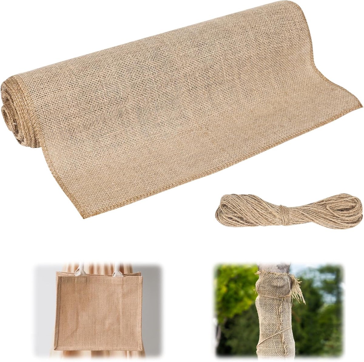 Winterbescherming planten 6 m x 40 cm - Jute mat - Bescherming tegen kou en vorst - Ideaal voor boomstammen - ShopVlot