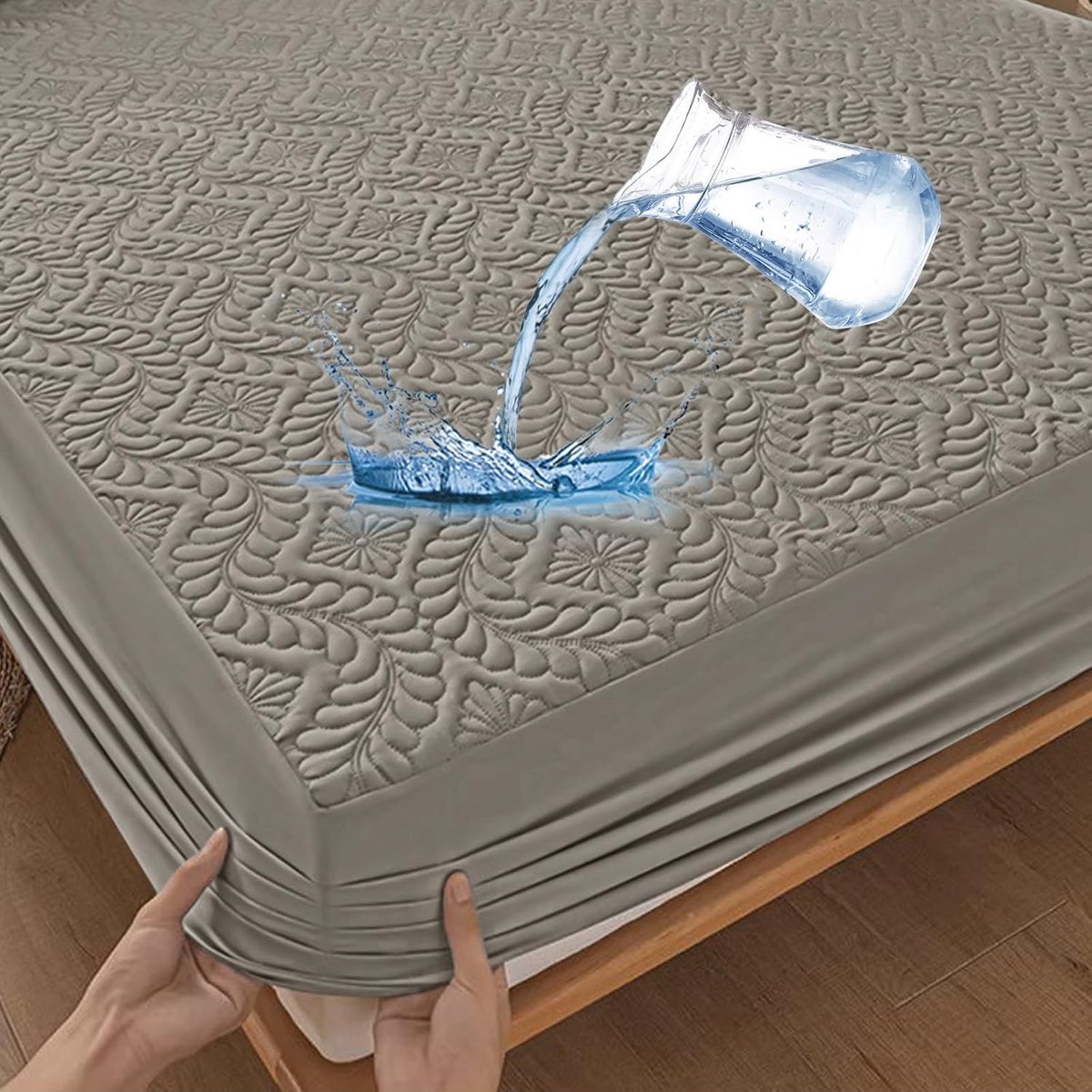 Waterdichte Matrasbeschermer 200x200 cm - Luxe Fitted Sheet - Ademend - Beschermt uw matras - ShopVlot