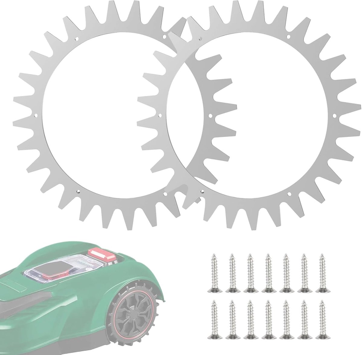 Robotmaaiervelgen 212mm - RVS spikes - Verbeterde grip - Geschikt voor Parkside PMRA/PMORDA - ShopVlot