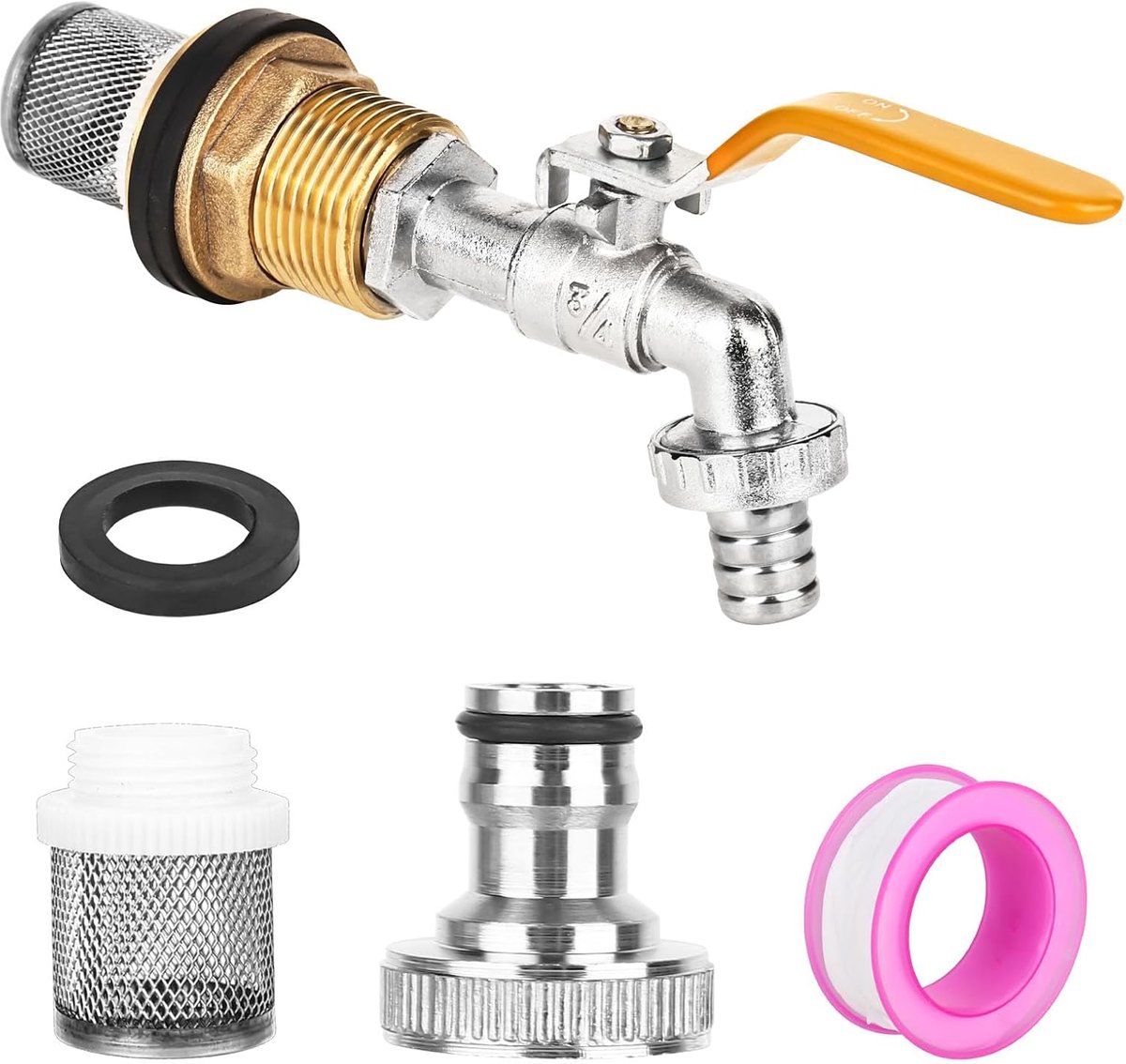 Kogelkraan 3/4 inch - messing - vorstbestendig - ideaal voor regenton en tuinslang - ShopVlot