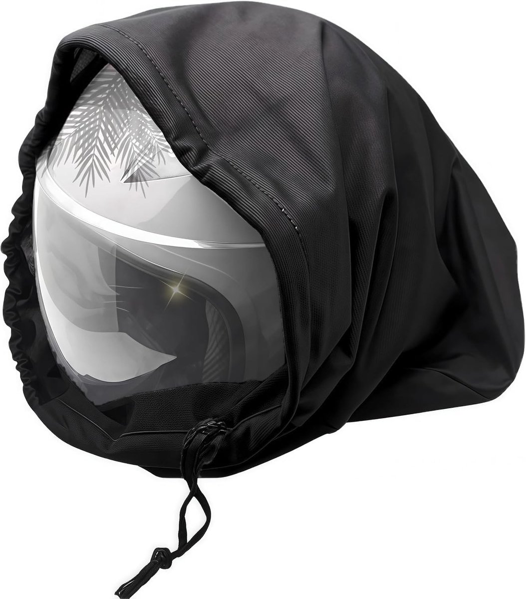 Universele Helmentas met Trekkoord voor Motorhelmen, Skihelmen en Sportuitrusting - 47 x 52 cm, Ideaal voor Buitenactiviteiten en Fitness (Zwart)