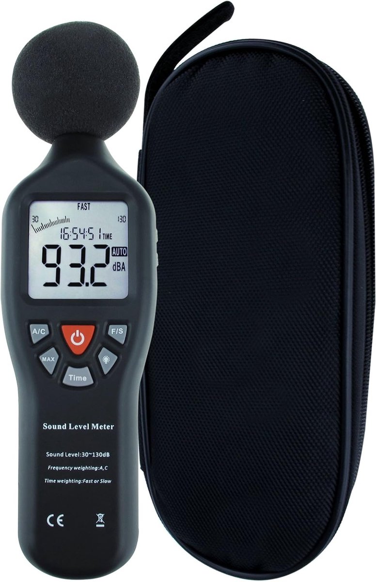 Geluidniveau meter - hoge nauwkeurigheid 30 dB tot 130 dB - met bargraph weergave - ideaal voor geluidsmetingen - ShopVlot