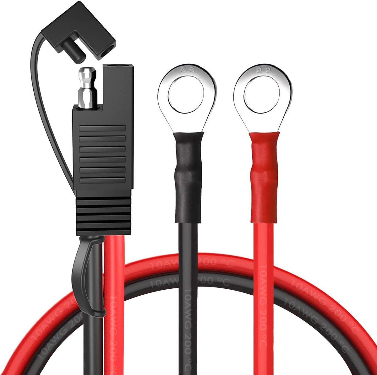 SAE Kabel met O-Ring 10AWG 30A - 12V 24V Accu Aansluiting - Pure Koper - Eenvoudig Opladen - ShopVlot