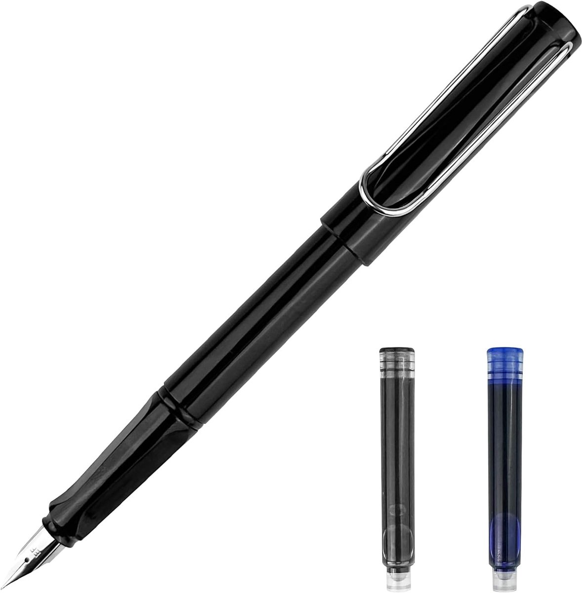 Vulpen met fijne punt - ergonomisch handvat - gepolijst staal - soepel schrijven voor kantoor - ShopVlot