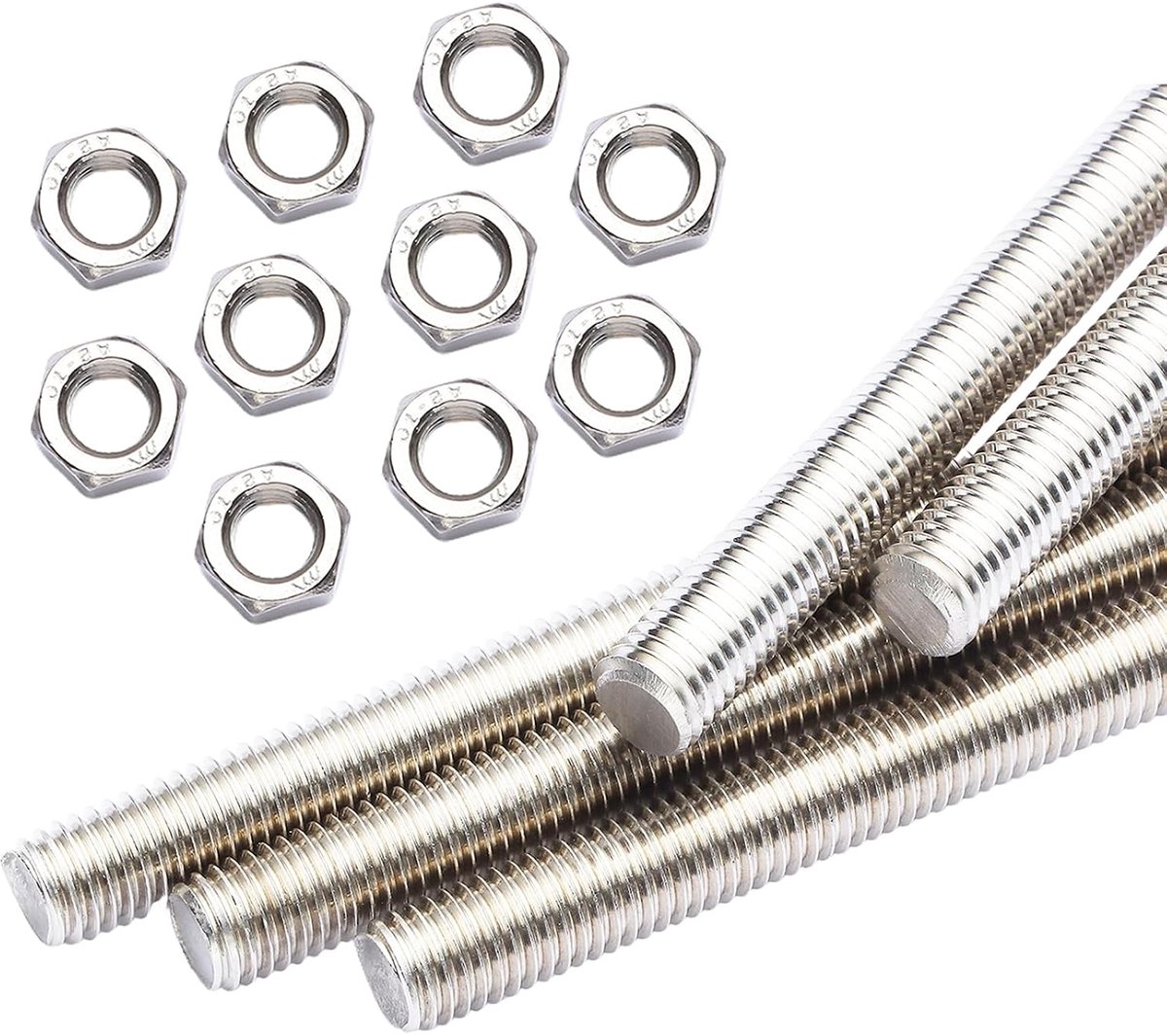 Draadstaaf M8 x 100mm - RVS - Volledig Gewikkeld - Voor Assemblage en Reparatie - ShopVlot