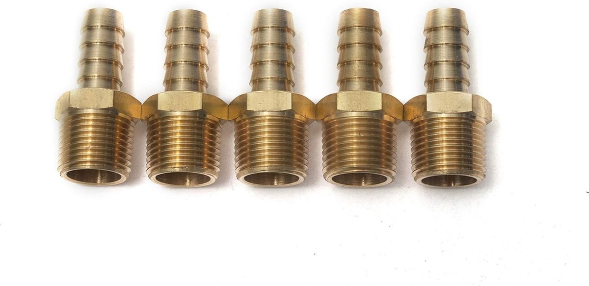 Messing Bedfitting Koppeling Male BSPT voor Slang - Geschikt voor Brandstof, Gas en Water
