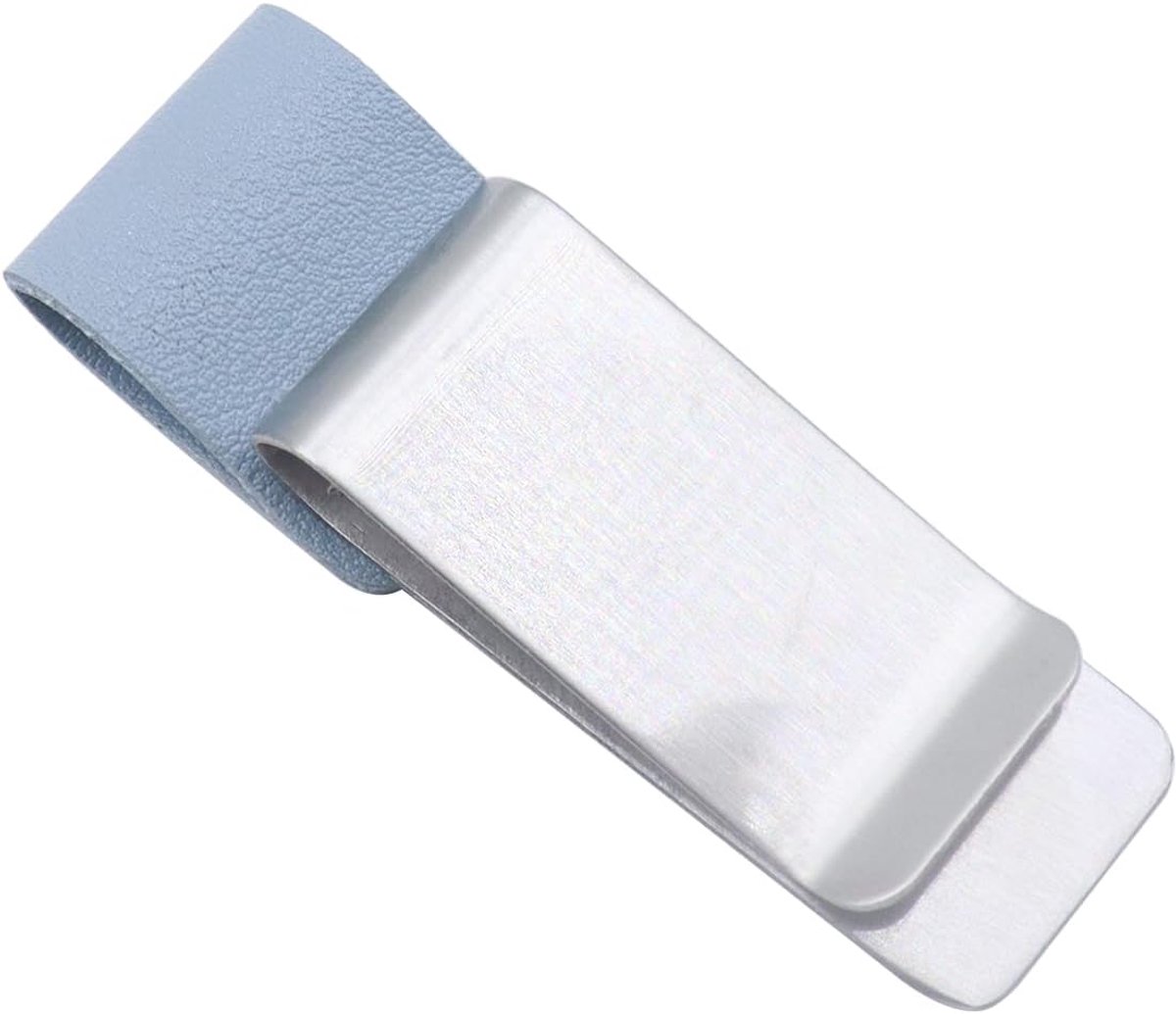 Pennenhouder met clip - lederen etui - blauw en goud - voorkomt verlies van pen - ShopVlot