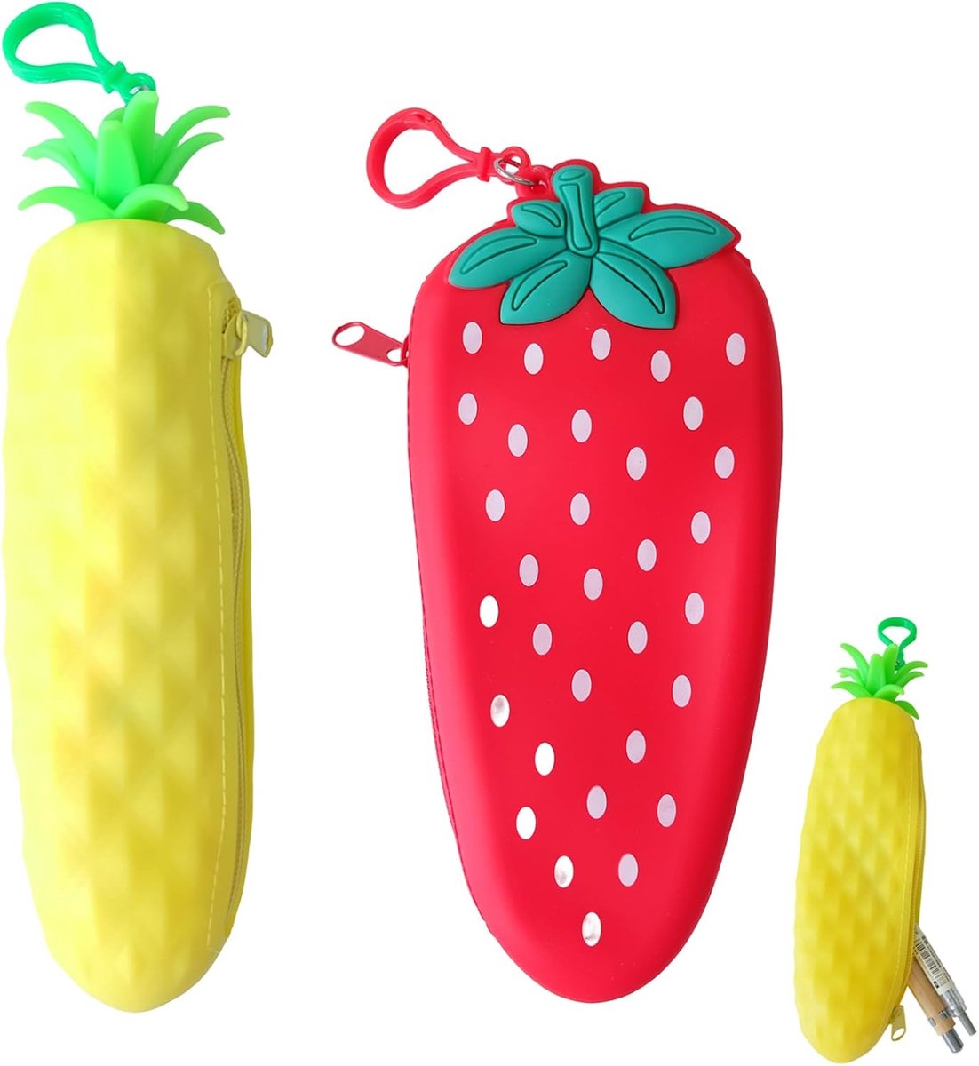 Pennenzak Fruitvorm - Zacht Silicoon - Creatief Ontwerp - Voor Kantoor en School - ShopVlot