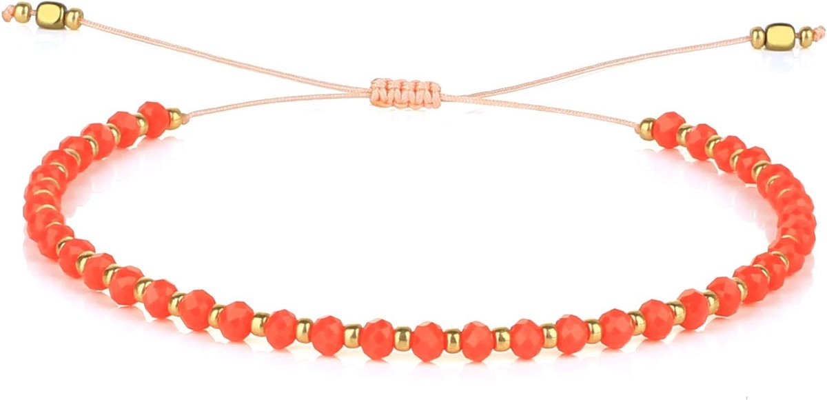 Kralenarmbanden handgemaakt - kristal en touw - trendy beachlook - perfect voor elke gelegenheid - ShopVlot