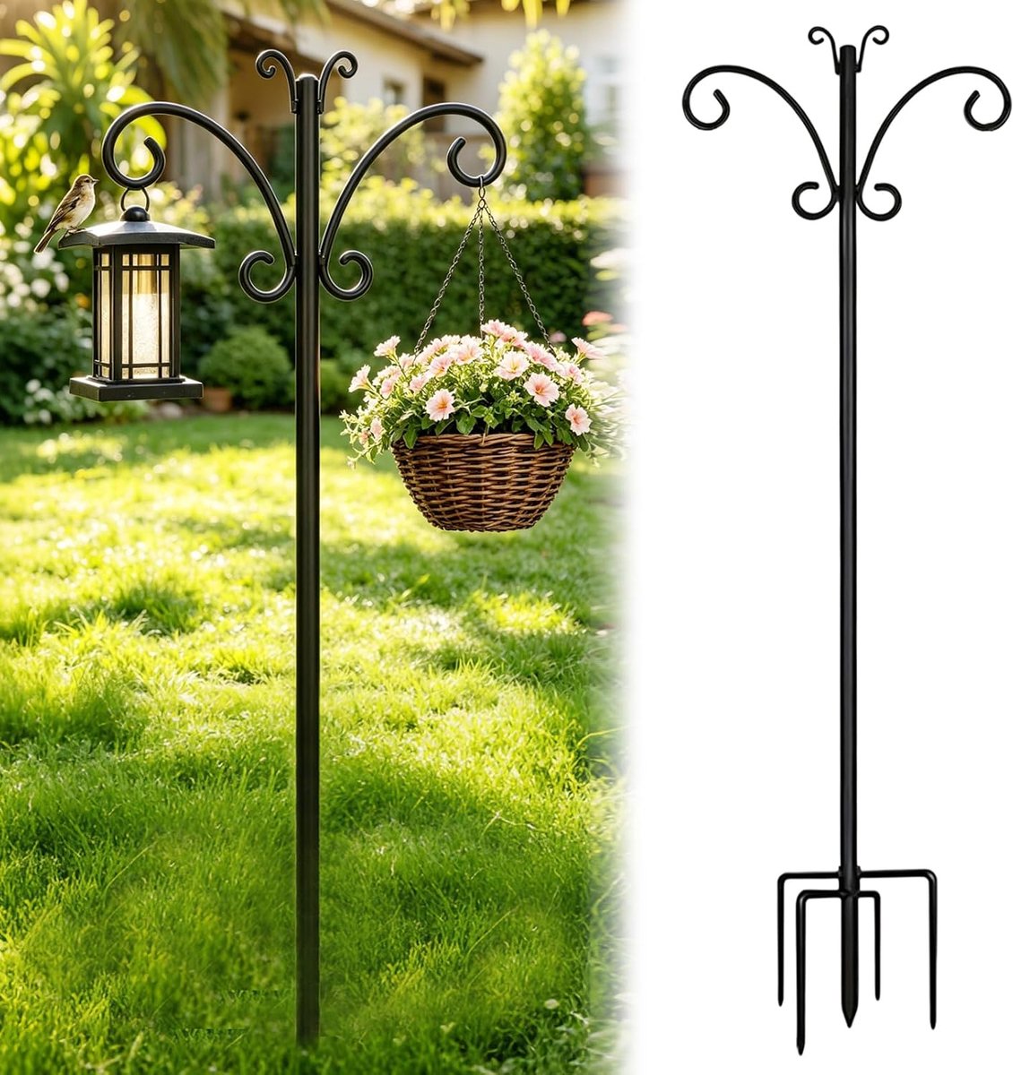 Herdershaak 234 cm - metalen tuinsteker - robuust ontwerp - ideaal voor vogelhuisjes - ShopVlot
