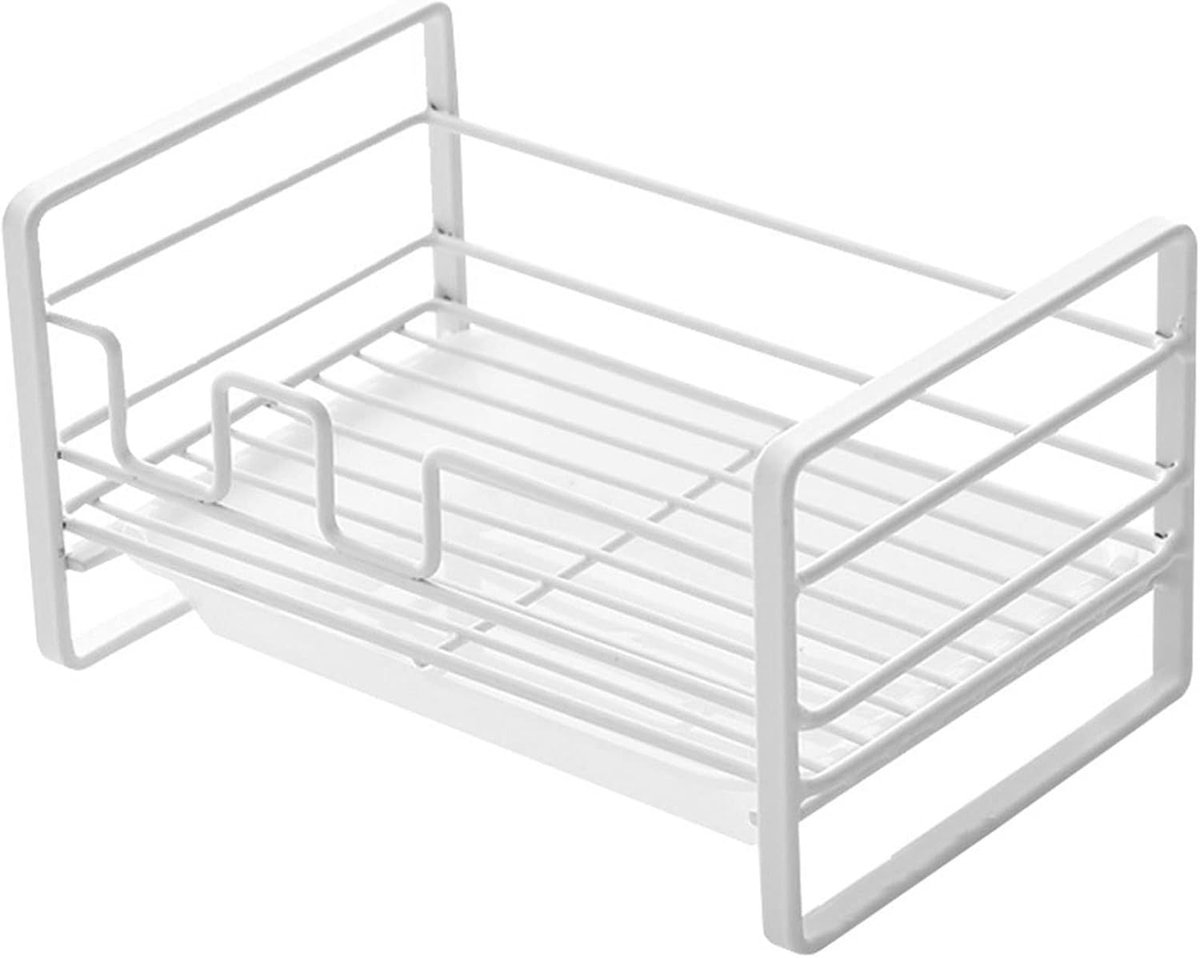 Sponshouder voor Keukenafvoer 19 x 11 x 9 cm - Wit - Duurzaam ijzer - Snelle afwatering - ShopVlot