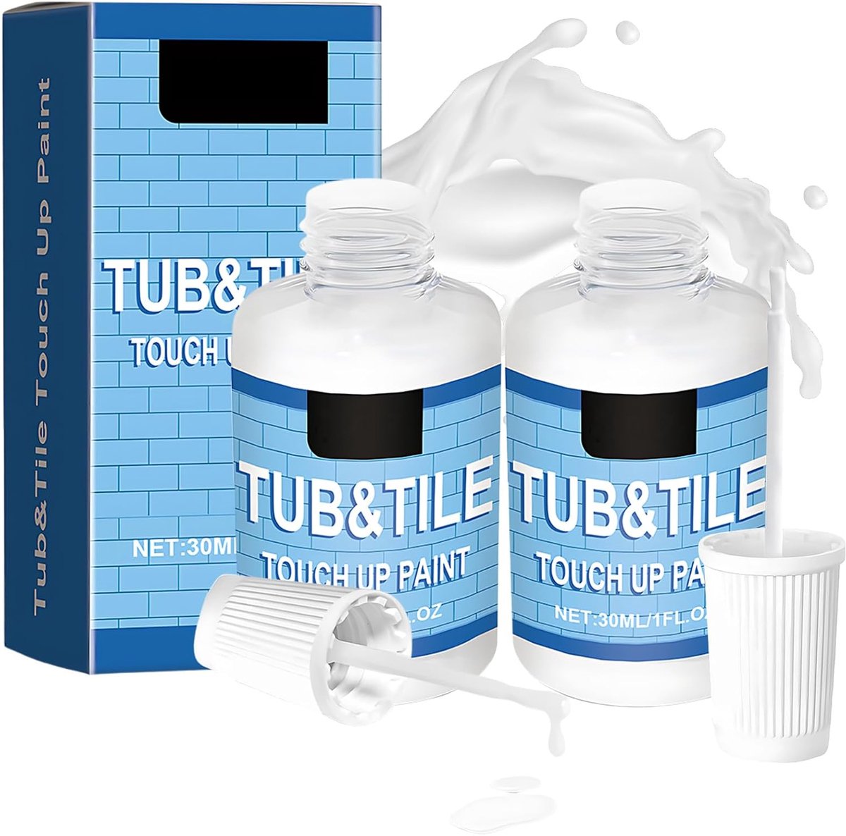 Emalie Repair Badkuip - 2x30 ml - Wit - Voor snelle en waterdichte reparatie - ShopVlot