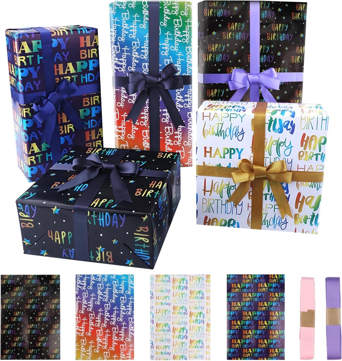 inpakpapier verjaardag - kleurrijk - 1 stuk - perfect voor feestelijke verpakkingen - ShopVlot