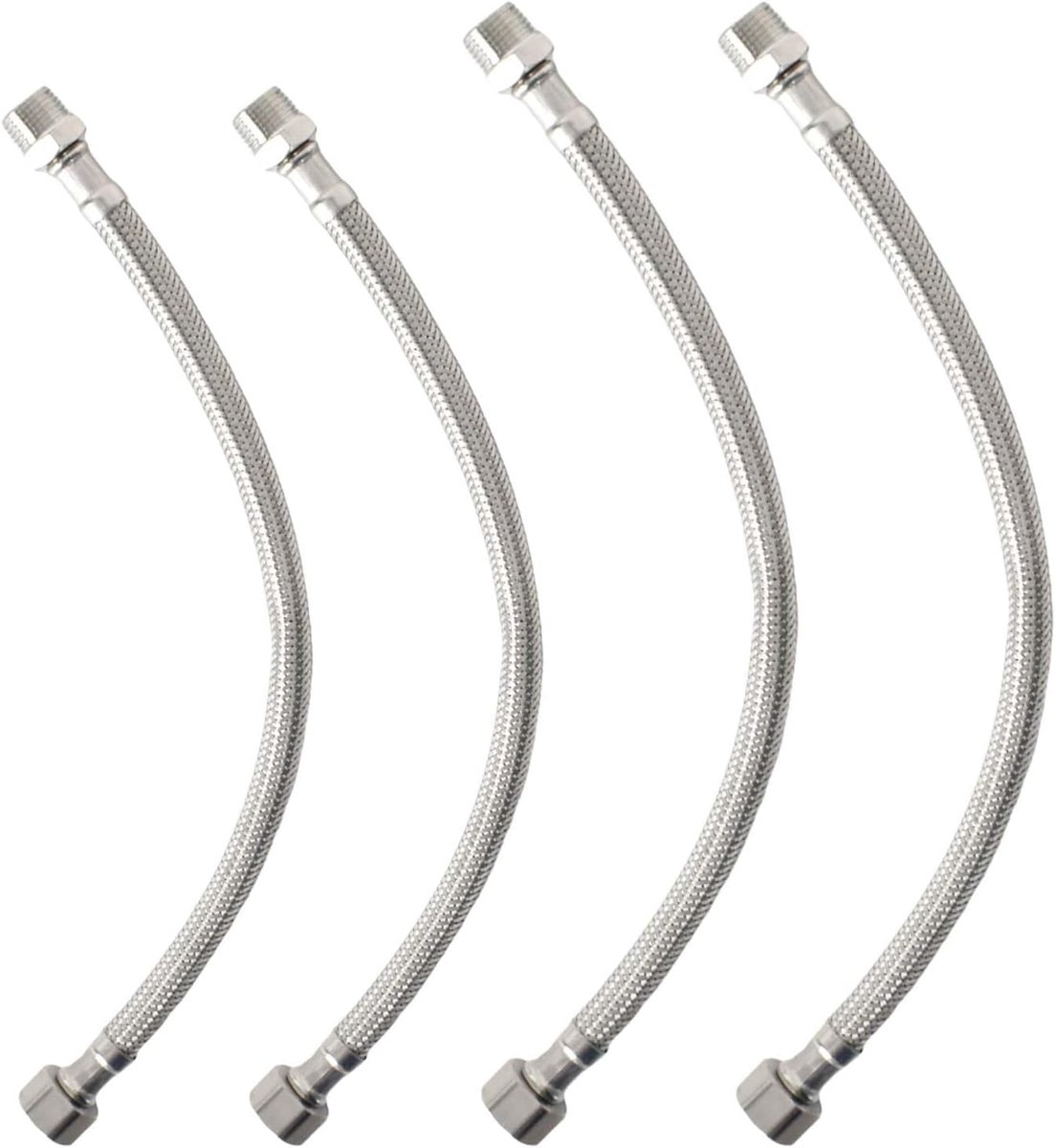 Flexibele slang 3/8 inch - 304 roestvrij staal - 30 cm en 40 cm - ideaal voor keuken en badkamer - ShopVlot