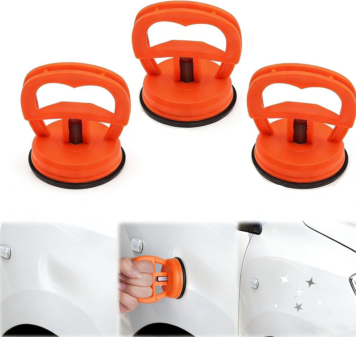 Suction Cup 5.5cm - Oranje - Maximaal 15kg - Ideaal voor auto deuken en glasplaten - ShopVlot
