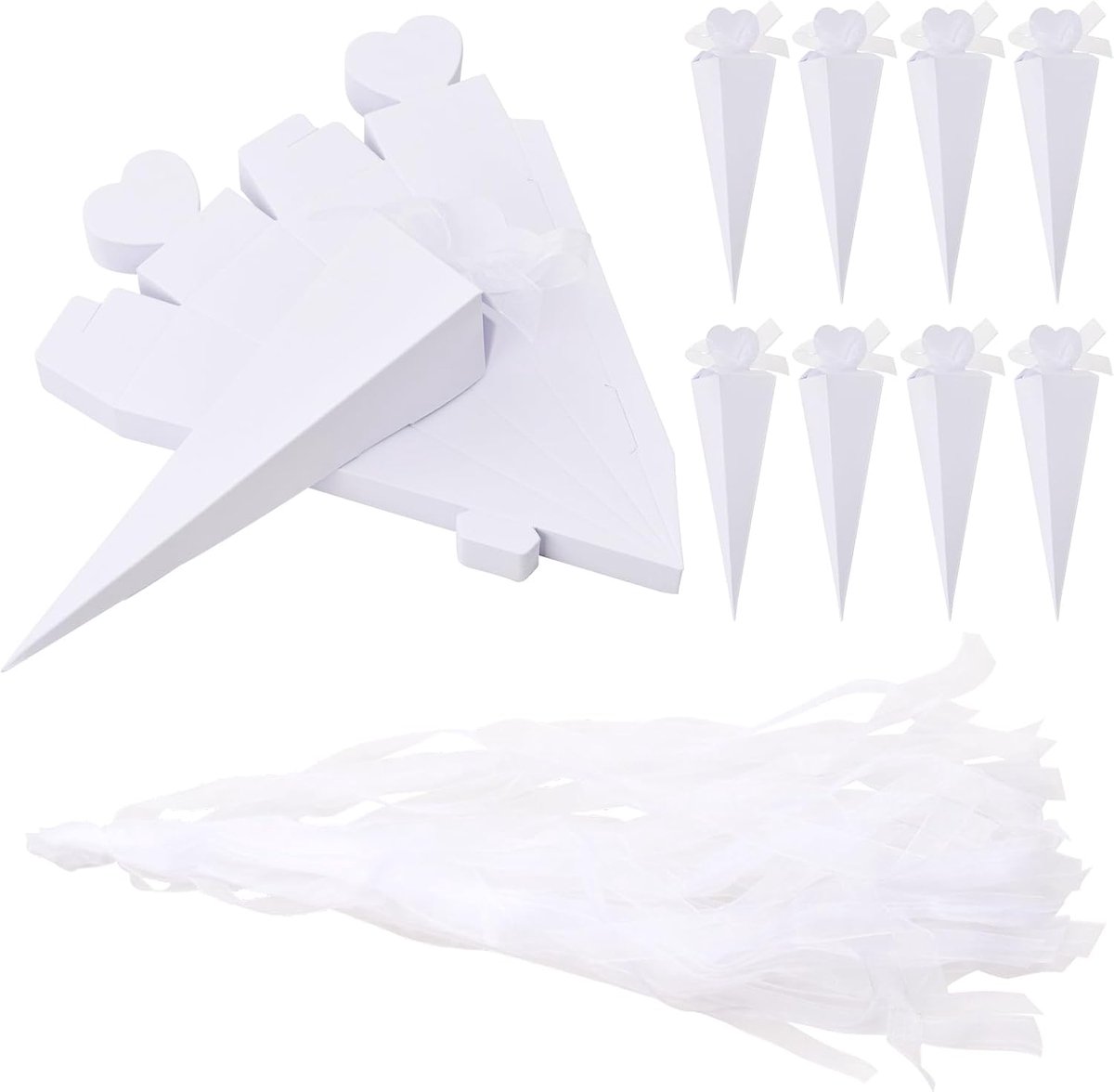 Snoepdozen 50 stuks - driehoekig - wit karton - perfect voor bruiloften - ShopVlot