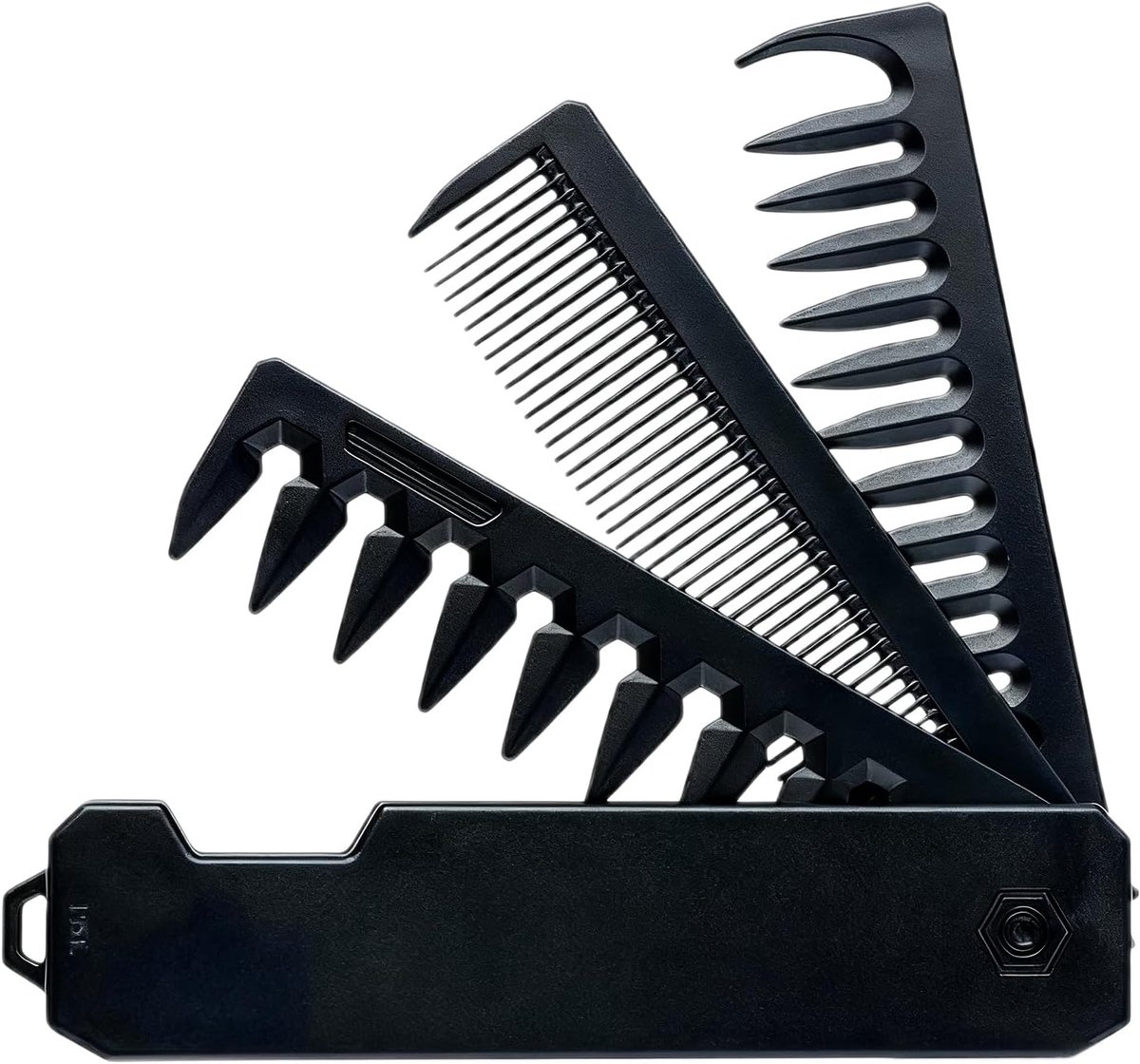 Vouwbare Kam voor Mannen - 3-in-1 Pocketkam - Stevige Kunststof - Ideaal voor Baard- en Haarverzorging - ShopVlot