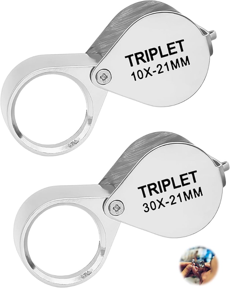 Zakloep 2 stuks (30 x + 10 x) - draagbaar - opvouwbaar - voor precisie inspectie - ShopVlot