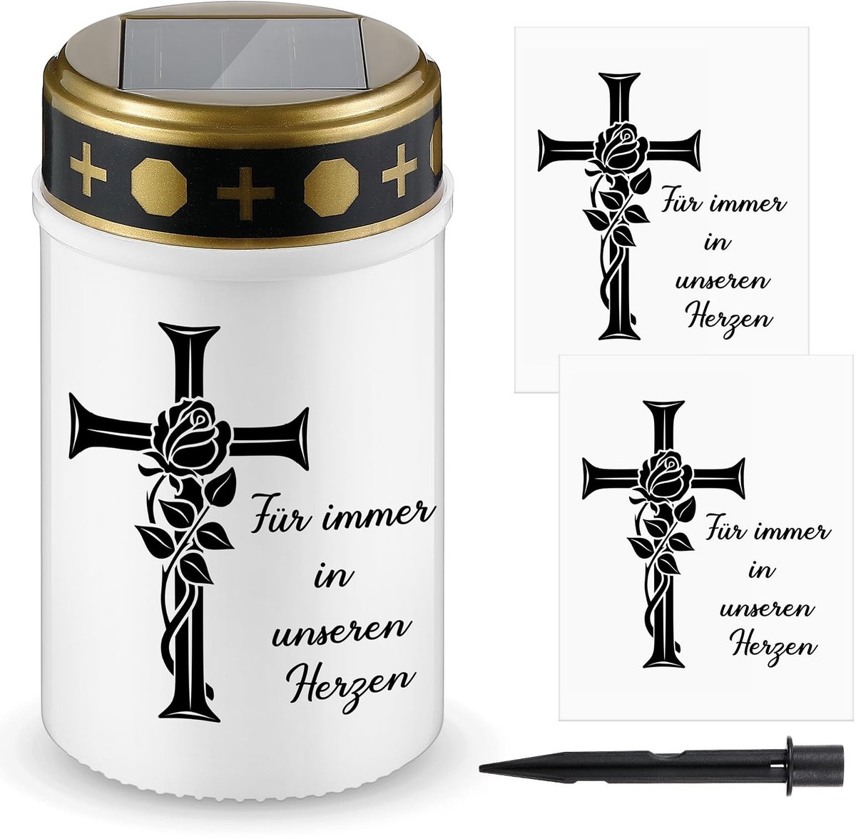 Solidchoice - LED Grave Licht met Grondpen en 2 Stickers