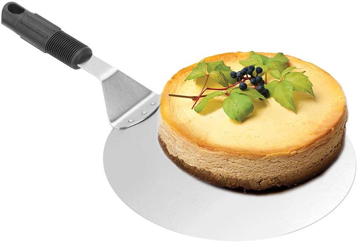 Pizza schep rond - roestvrij staal - grip handvat - veilig in gebruik - ShopVlot