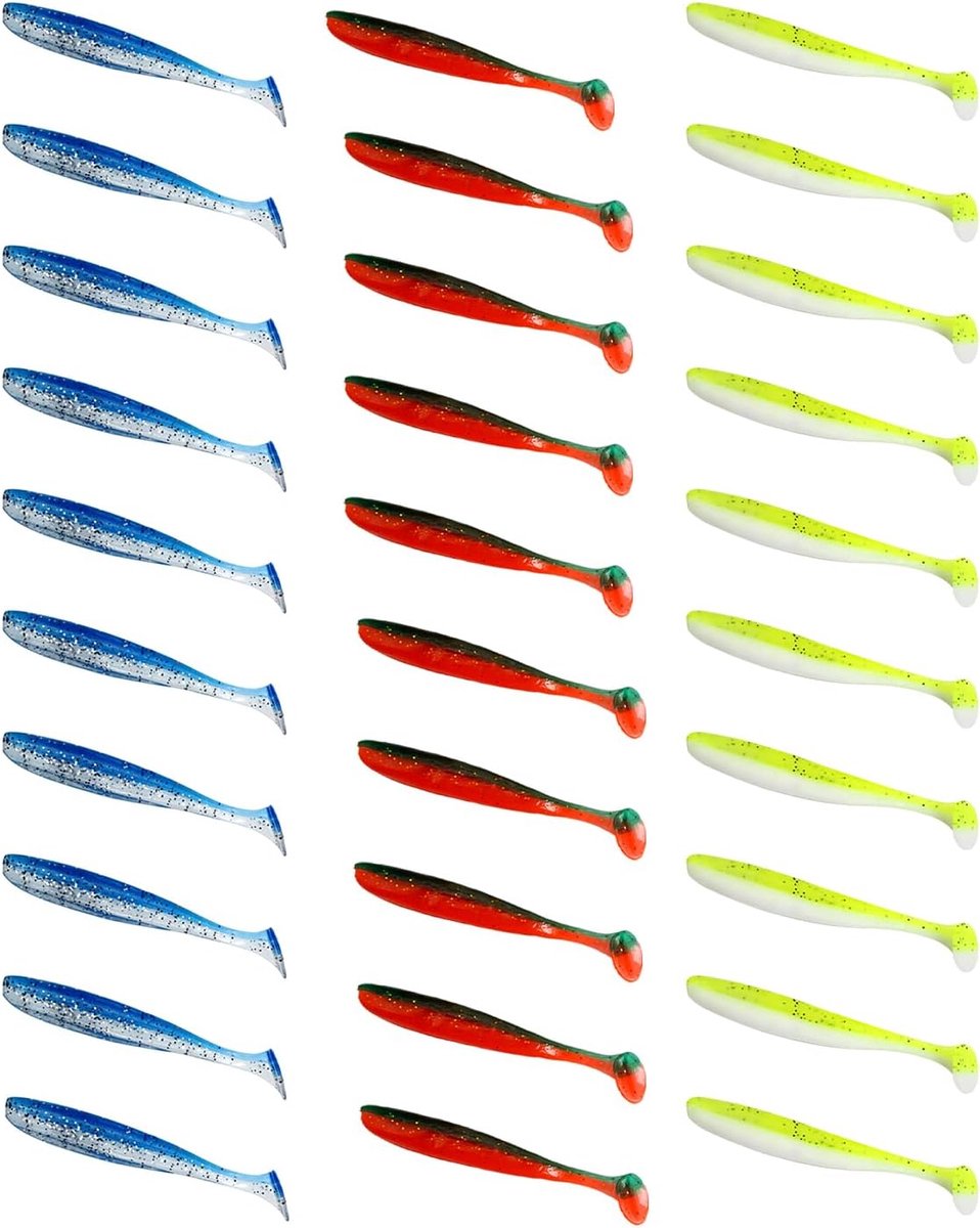 Rubberen vislokaas 30 stuks - 6/7/9 cm - realistisch kunstaas - ideaal voor baars en snoek - ShopVlot