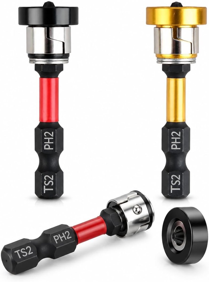 Gipsplaten bitset PH2 1/4 inch - zeskant magnetisch - met diepteaanslag - voor nauwkeurig schroeven - ShopVlot