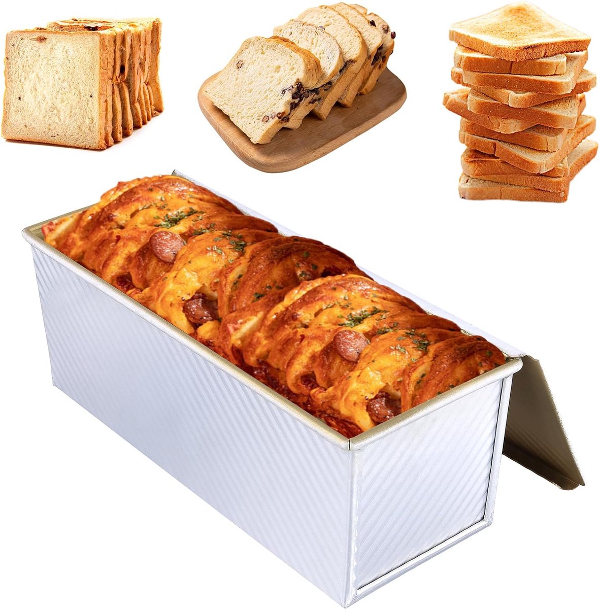Broodbakvorm 1000 g met deksel - Aluminiumlegering - Gelijkmatige warmteverdeling - Perfect voor toast - ShopVlot