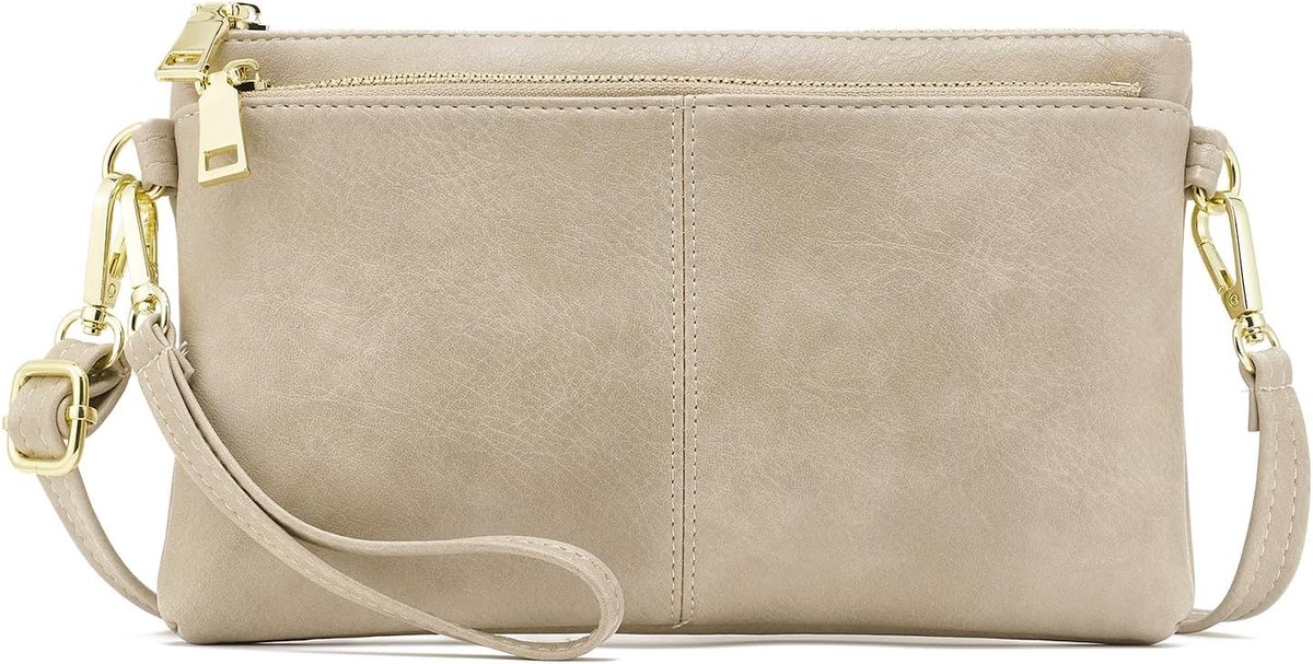 Schoudertas dames - echt leer - multi pocket - ideaal voor dagelijks gebruik - ShopVlot
