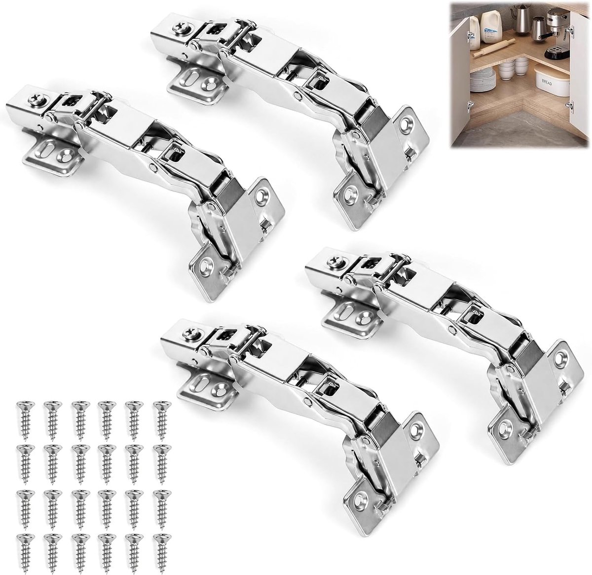 Kastdeurscharnieren 180 graden - 2 paar softclose potbanden - perfect voor hoekkasten - ShopVlot