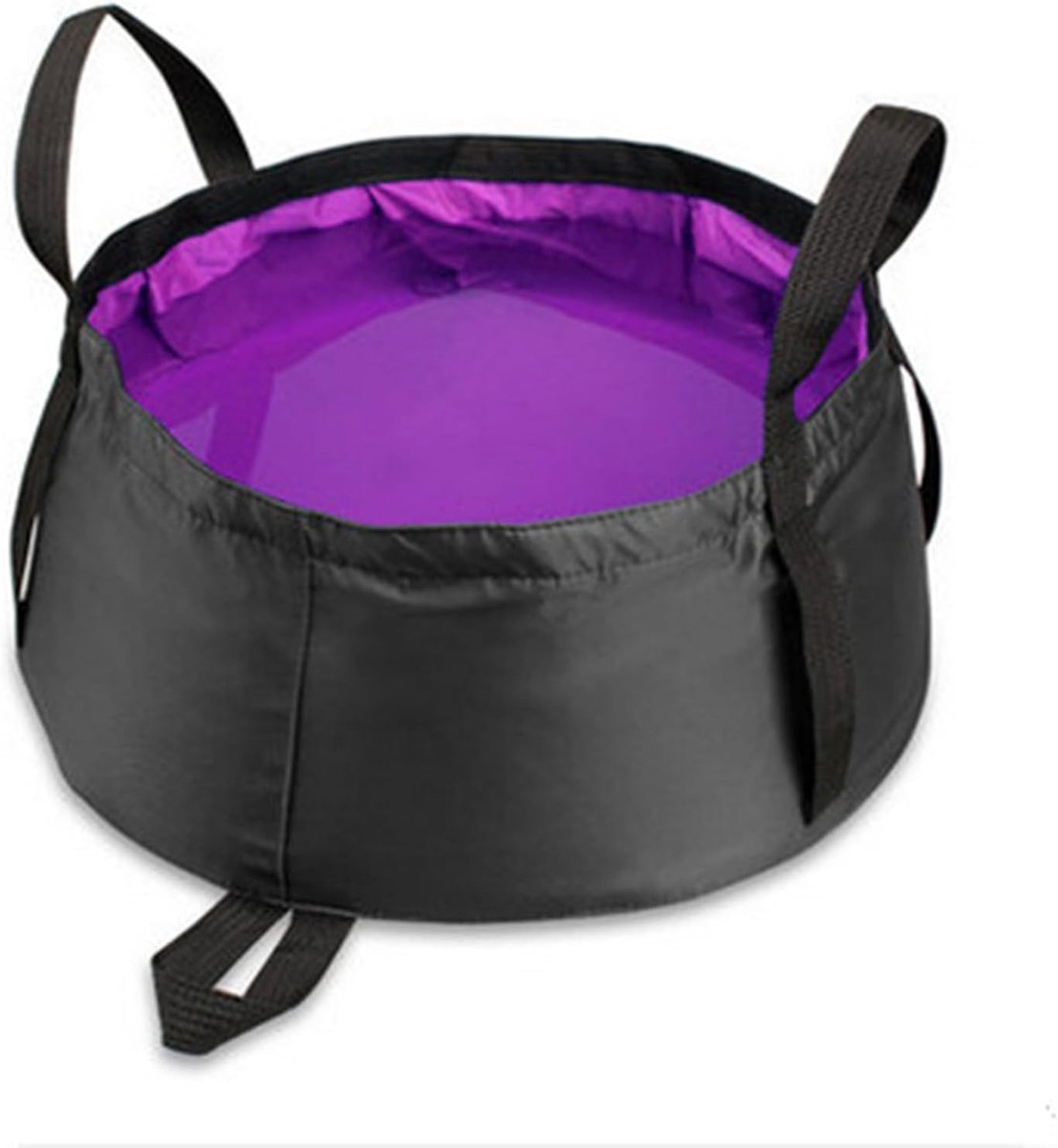 Opvouwbare Campingwasbak 8,5 L - Zwart / Paars - Ruimtebesparend - Ideaal voor buitenactiviteiten - ShopVlot