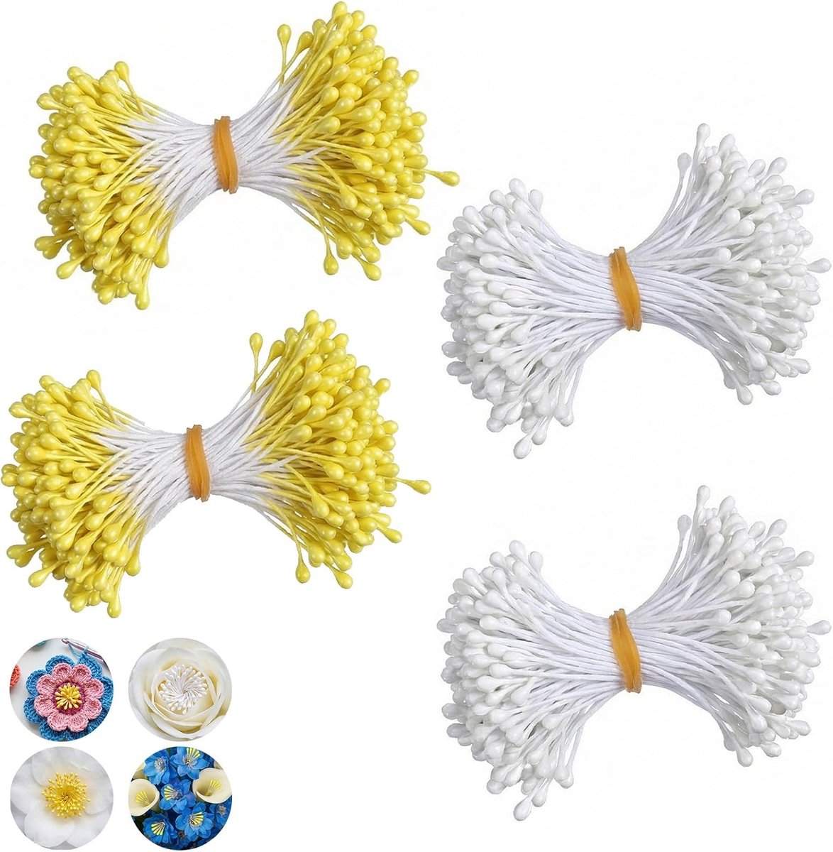 Bloemenmeeldraden 600 stuks - 2 mm matte parel dubbele koppen - ideaal voor ambachten en decoratie - ShopVlot