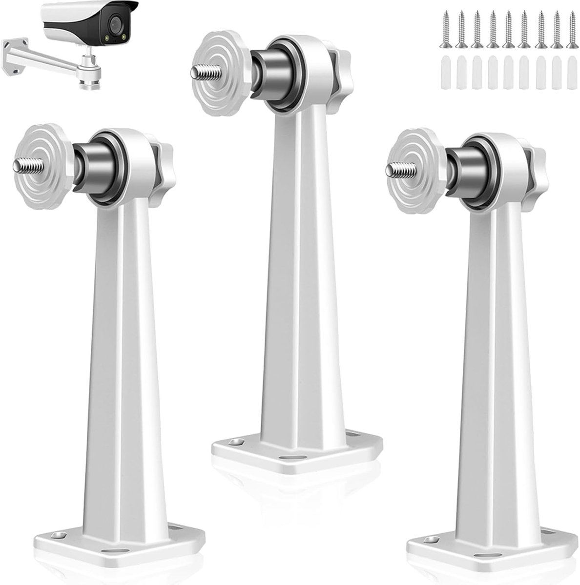 Beveiligingscamera muurbeugel 3 stuks - verstelbaar aluminium - 360° rotatie - eenvoudig te monteren - ShopVlot