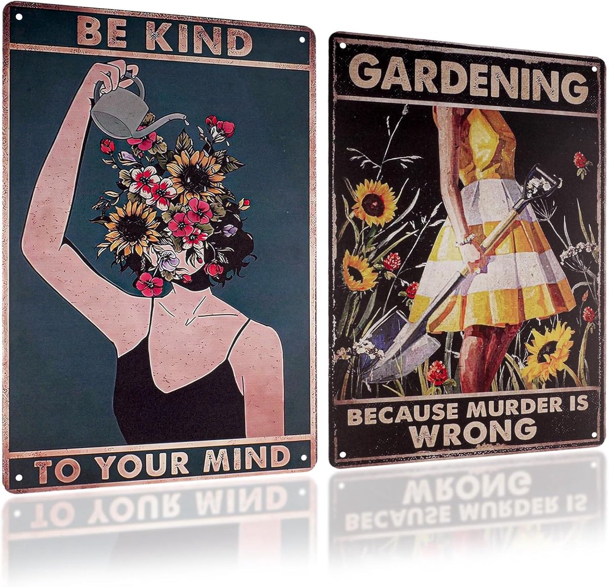 Metalen bord vintage 30x20cm - retro design - weerbestendig - ideaal voor tuin en balkon - ShopVlot