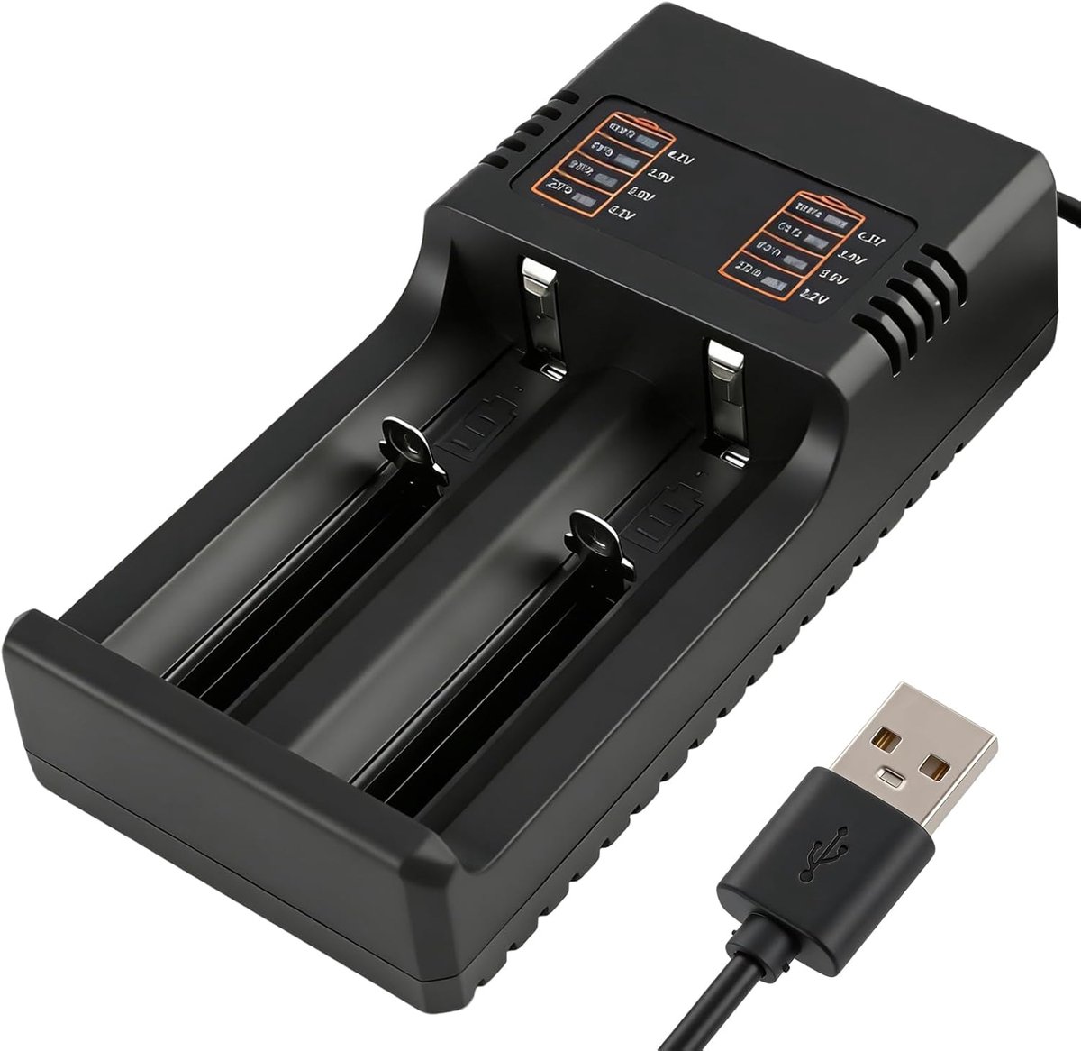 18650 USB 2 Bay Oplader - Universele Batterij Charger - Voor Li-ion Accu's - Veilig en Slim Opladen - ShopVlot