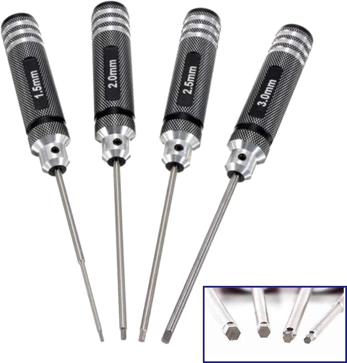 Schroevendraaierset 4-delig - Inbussleutelset 1.5mm/2mm/2.5mm/3mm - Ergonomisch ontwerp - ShopVlot