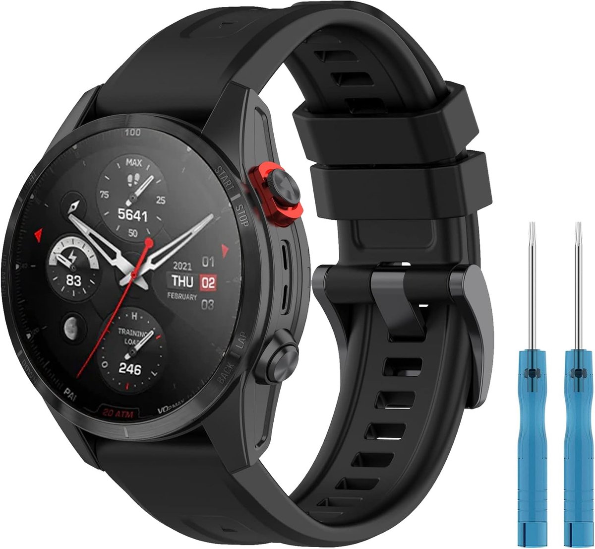 Horlogeband 22mm - hoogwaardige silicone - waterdicht en huidvriendelijk - geschikt voor Amazfit Falcon - ShopVlot