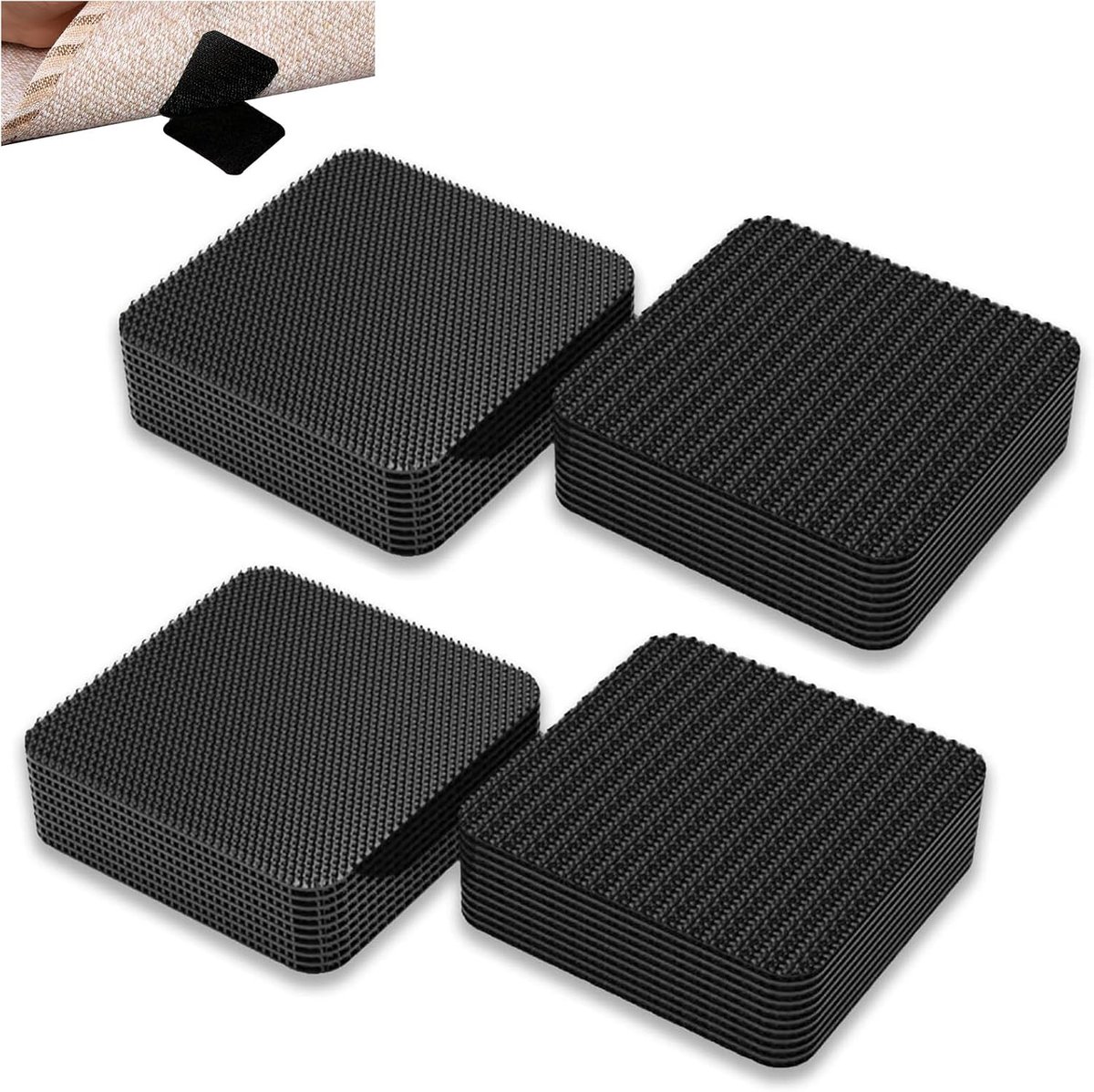 Vloeranker en tapijtvoetpads - 24 stuks - Onzichtbaar en antislip - Voor tapijten en trappen - ShopVlot