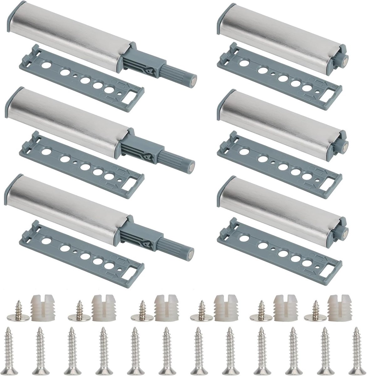Magnetische kastsloten 6 stuks - duurzaam aluminium - sterke sluiting - ideale oplossing voor deuren - ShopVlot