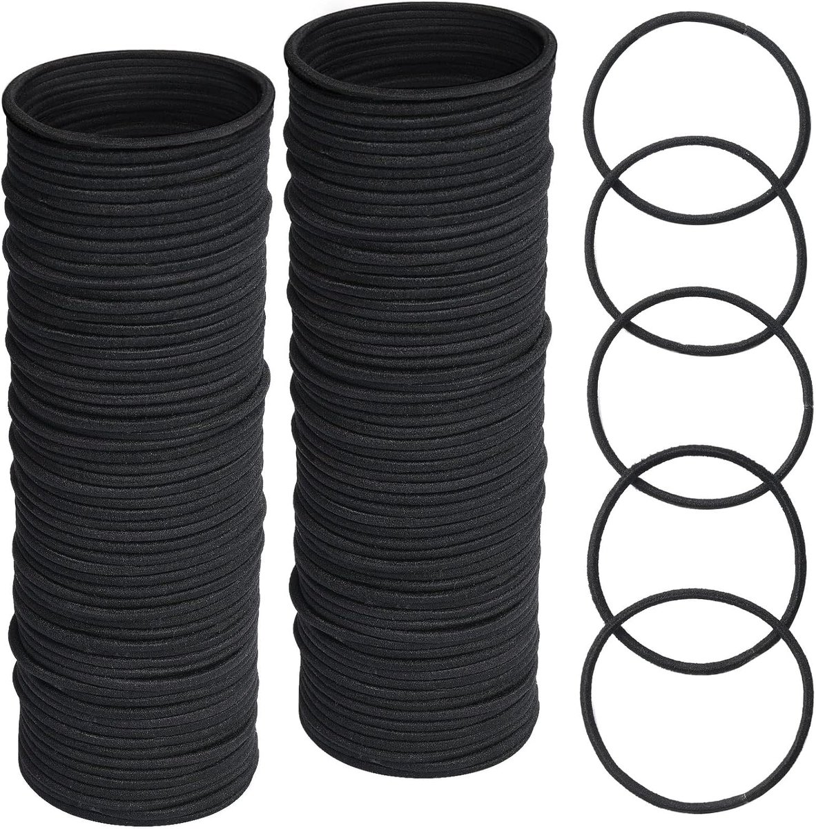 Pack of 100 Hair Bobbles Elastic Hair Bobbles Without Metal for Women Men Girls Kids (Black) - ShopVlot
