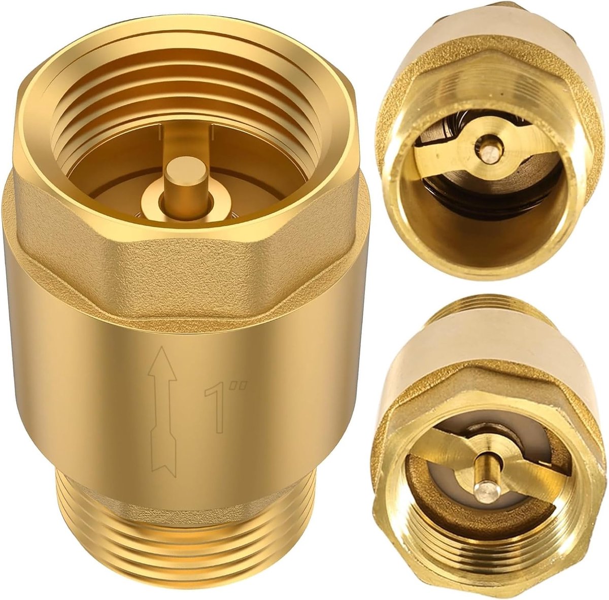 Terugslagklep 1 inch messing, terugslagklep DN25 terugslagklep 1 inch AG naar IG voor terugslagklep wasmachine pomp - ShopVlot