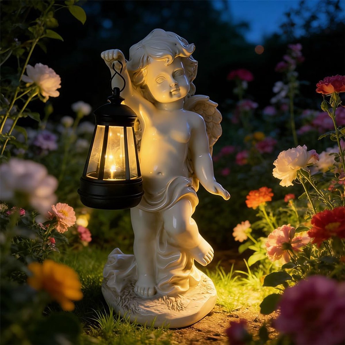 Angel for the Tomb, Weatherproof, with LED Solar Lights, Waterproof Trembling Grave Gel (Angel with Lamp) - ShopVlot