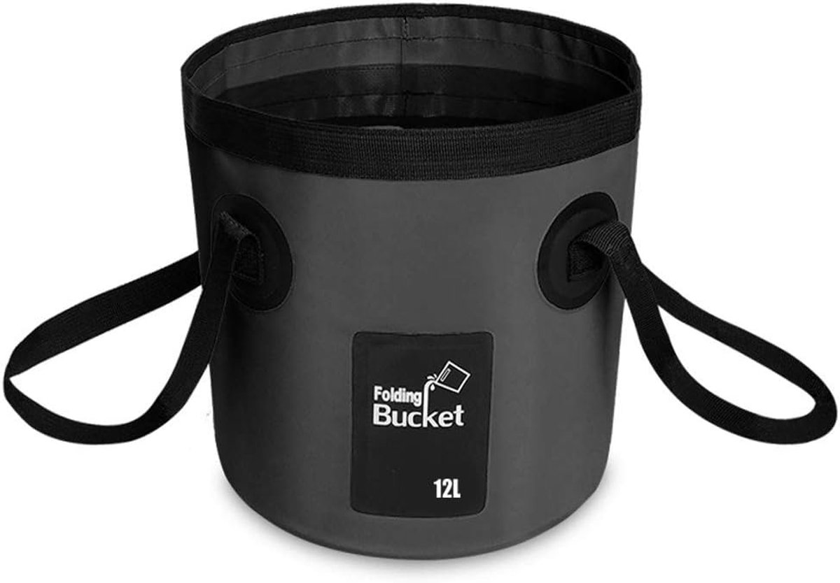 Foldable Buckets Waterproof Robust (12 L), Foldable for Camping, Travel, Garden, Fishing, Boat, Beach, Hiking and - ShopVlot