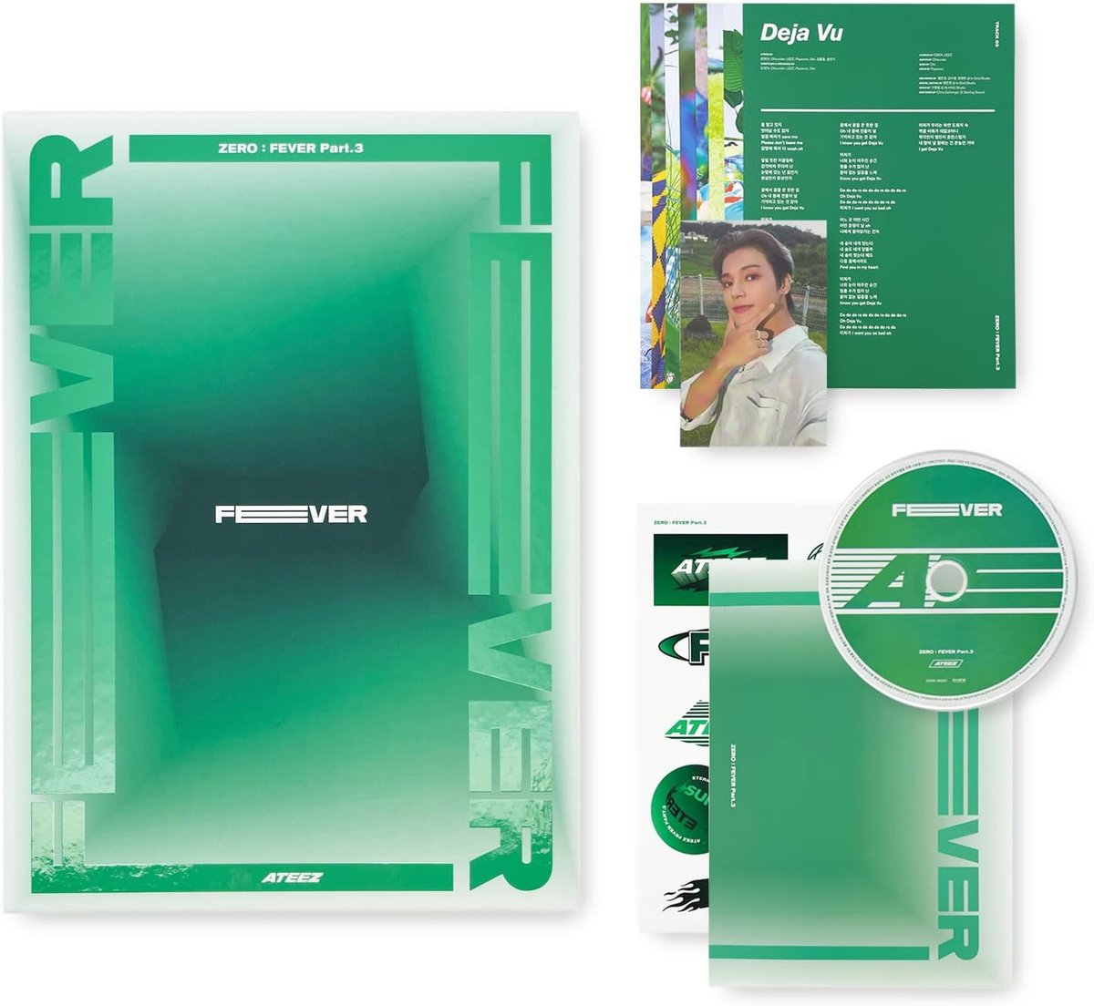 ATEEZ - [ZERO : FEVER Part.3] (A ver.) Out Box + Photo Booklet + DISC + Sticker + Post Card + Photo Card + 2 Pin - ShopVlot