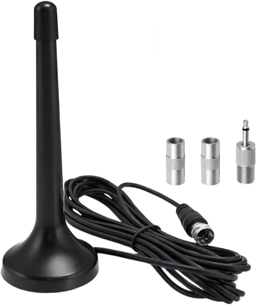 FM DAB Radio Antenna with Magnetic Base and 3 m Cable, Telescopic Room Antenna, Radio, Universal for FM Antenna for - ShopVlot