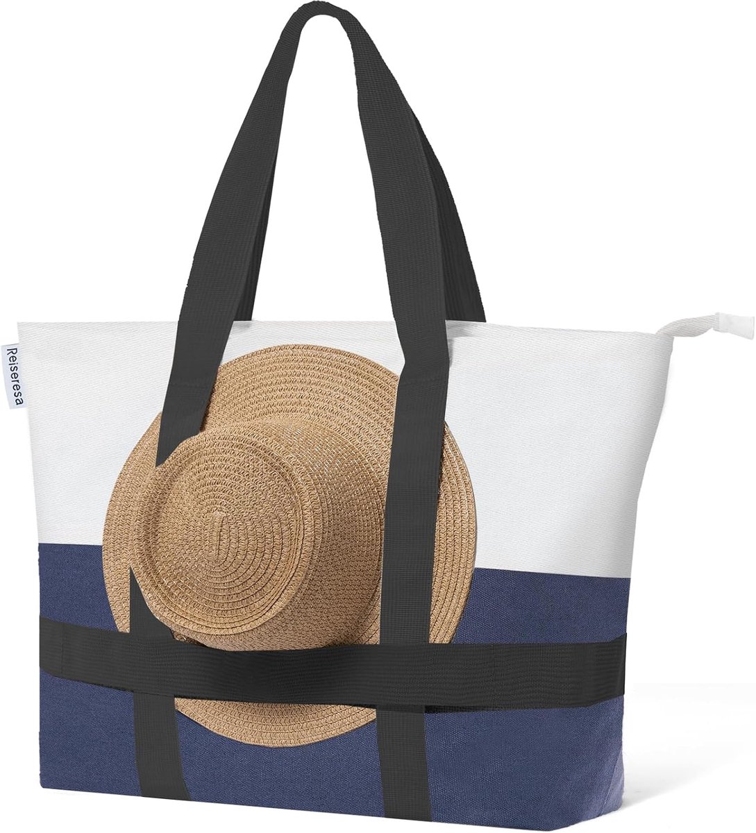Women's Large Beach Bag with Zip XXL Bath Bag Sauna Bag Travel Bag Shopper for Beach, Travel, Shopping, Sports and Work - ShopVlot